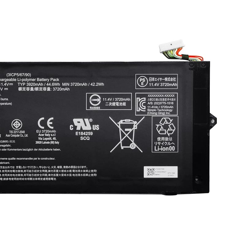 3920mAh 44.6Wh 3-Cell Acer Chromebook 311 C733T-C8ZG Battery