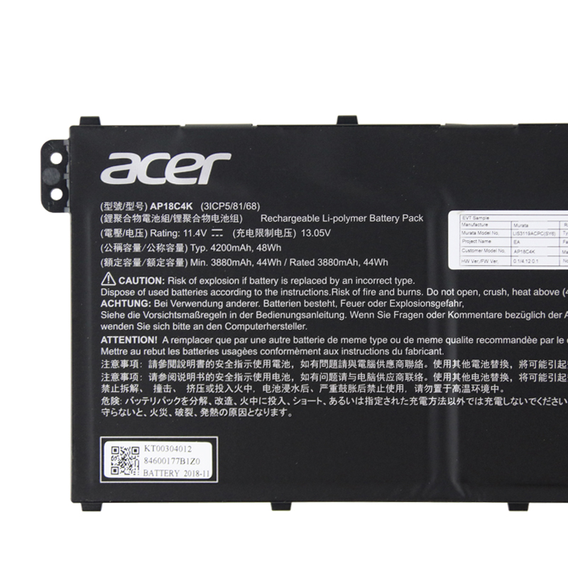 4200mAh 48Wh 3-Cell Acer Aspire 5 A515-45G-R49R(NX.A8AEV.002) Battery