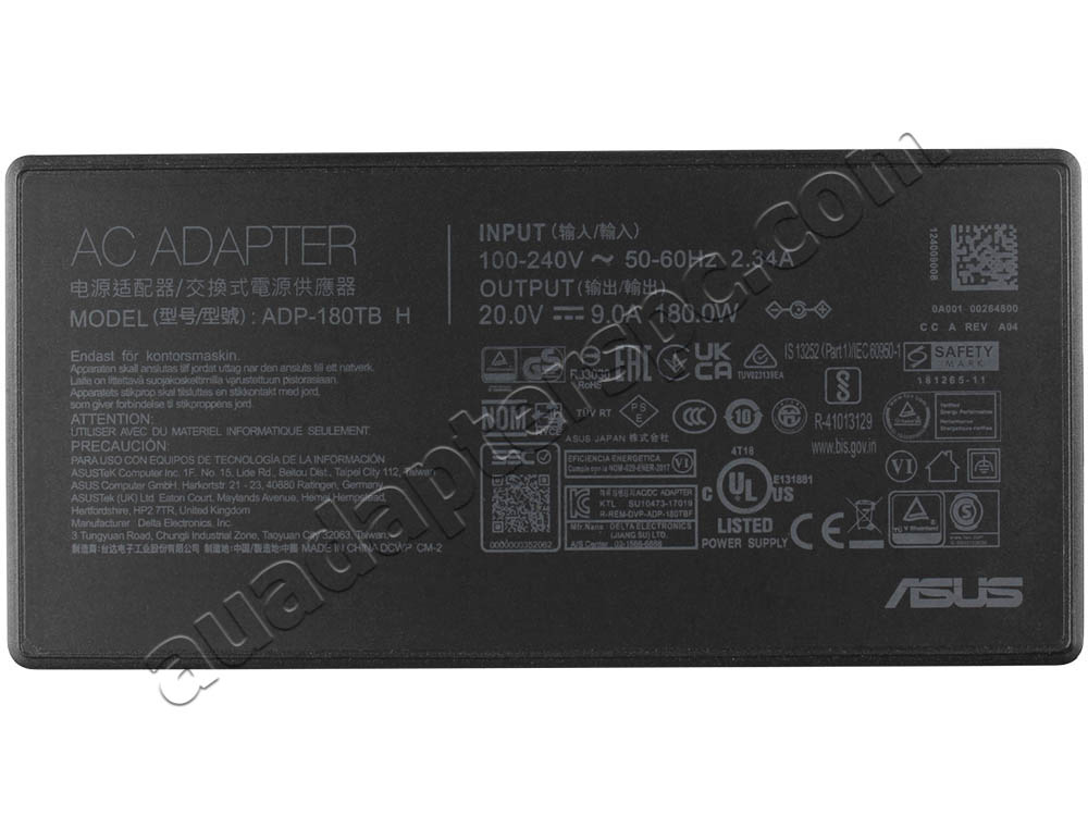 Original 180W Asus ADP-180TB Slim Adapter Charger + Cord