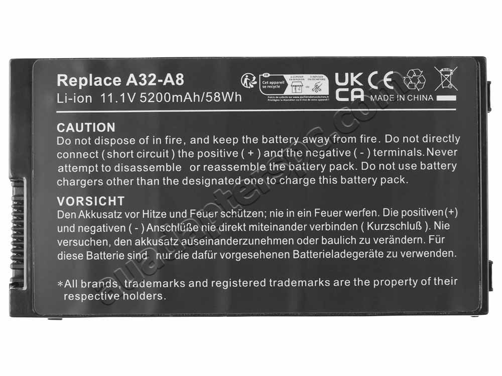 4800mAh 49Wh 6-Cell Asus A8Jv A8LE A8M A8SC Battery