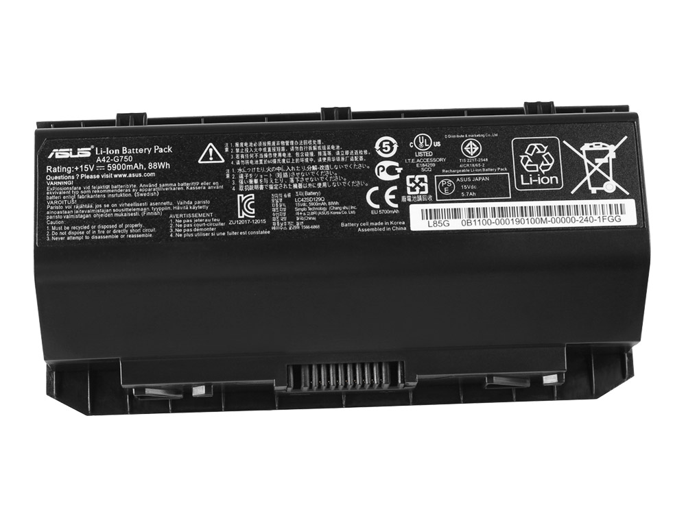 5900mAh 88Wh 8 Cell Asus G750JS-T4069H G750JS-T4077H Battery