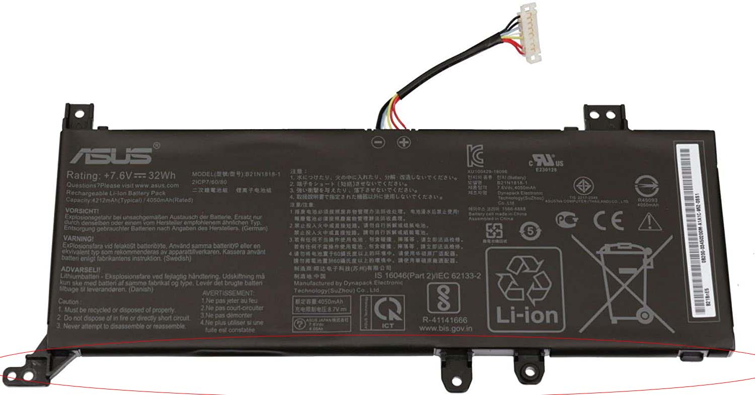 Original 32Wh 4050-4212mAh Asus B21N1818-1 Battery