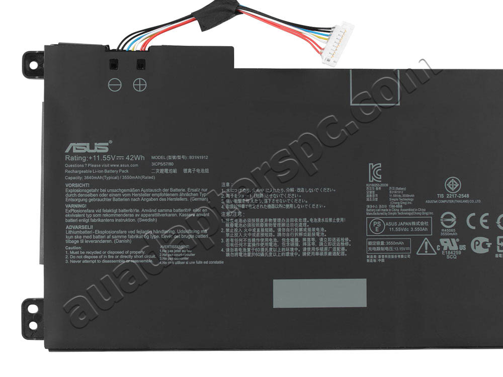 Original 3640mAh 42Wh 3-Cell Asus B31N1912 Battery