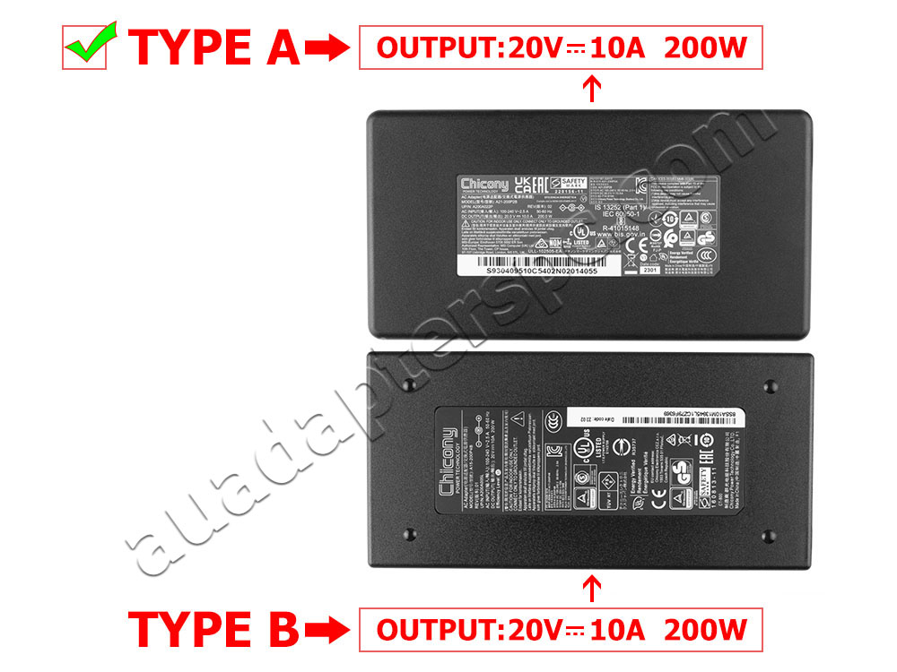 200W MSI Bravo 15 C7V Adapter Charger + Cable