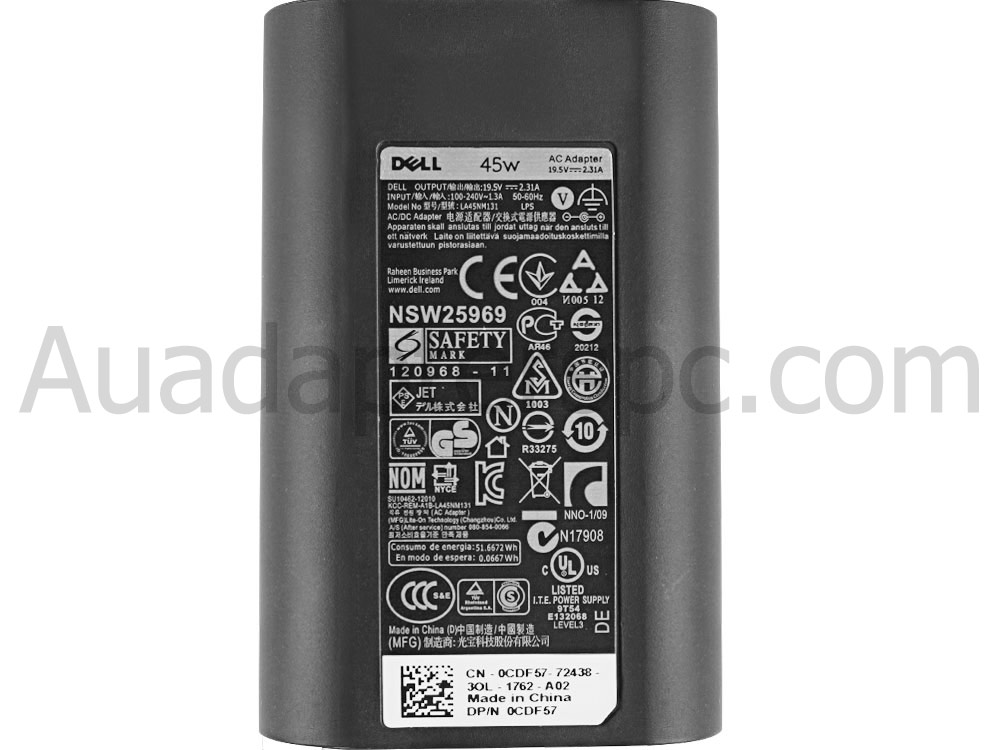 Original 45W Dell XPS 13/13 Classic L321X L322X Adapter Charger + Free Cord