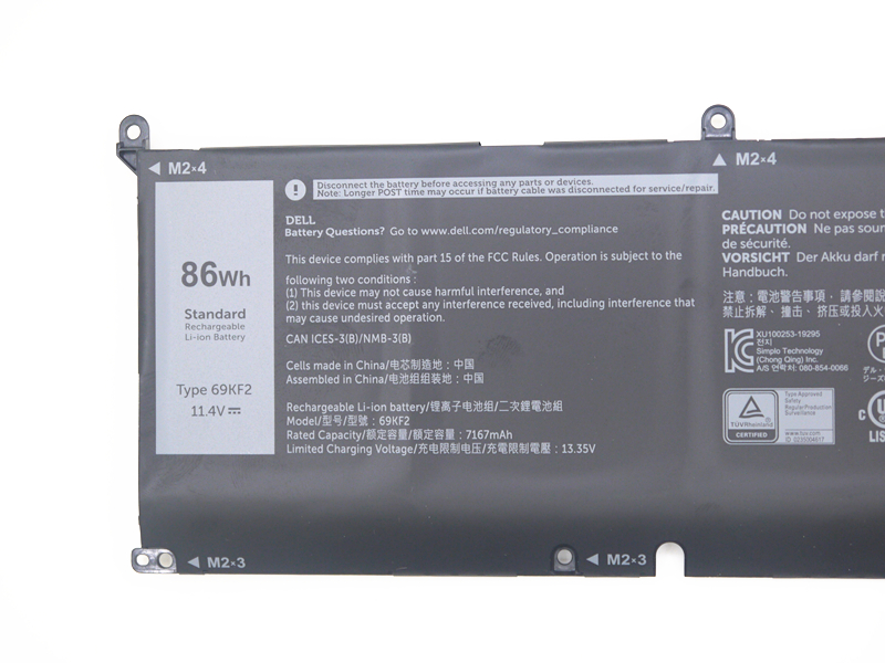 Original 7167mAh 86Wh 6-Cell Dell XPS 15 9500 P91F001 Battery