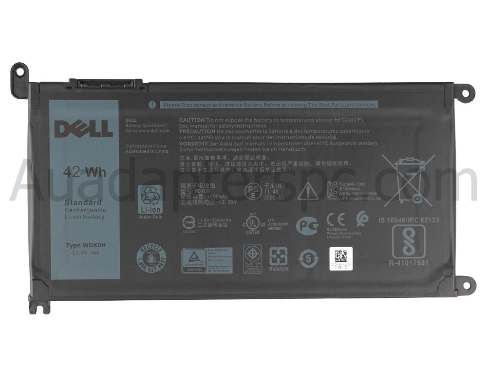 Original 3500mAh 42Wh 3-Cell Dell Inspiron 15 5568 P58F001 Battery