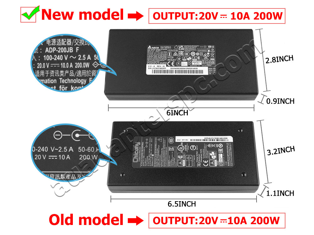 200W MSI Bravo 15 C7V Adapter Charger + Cable