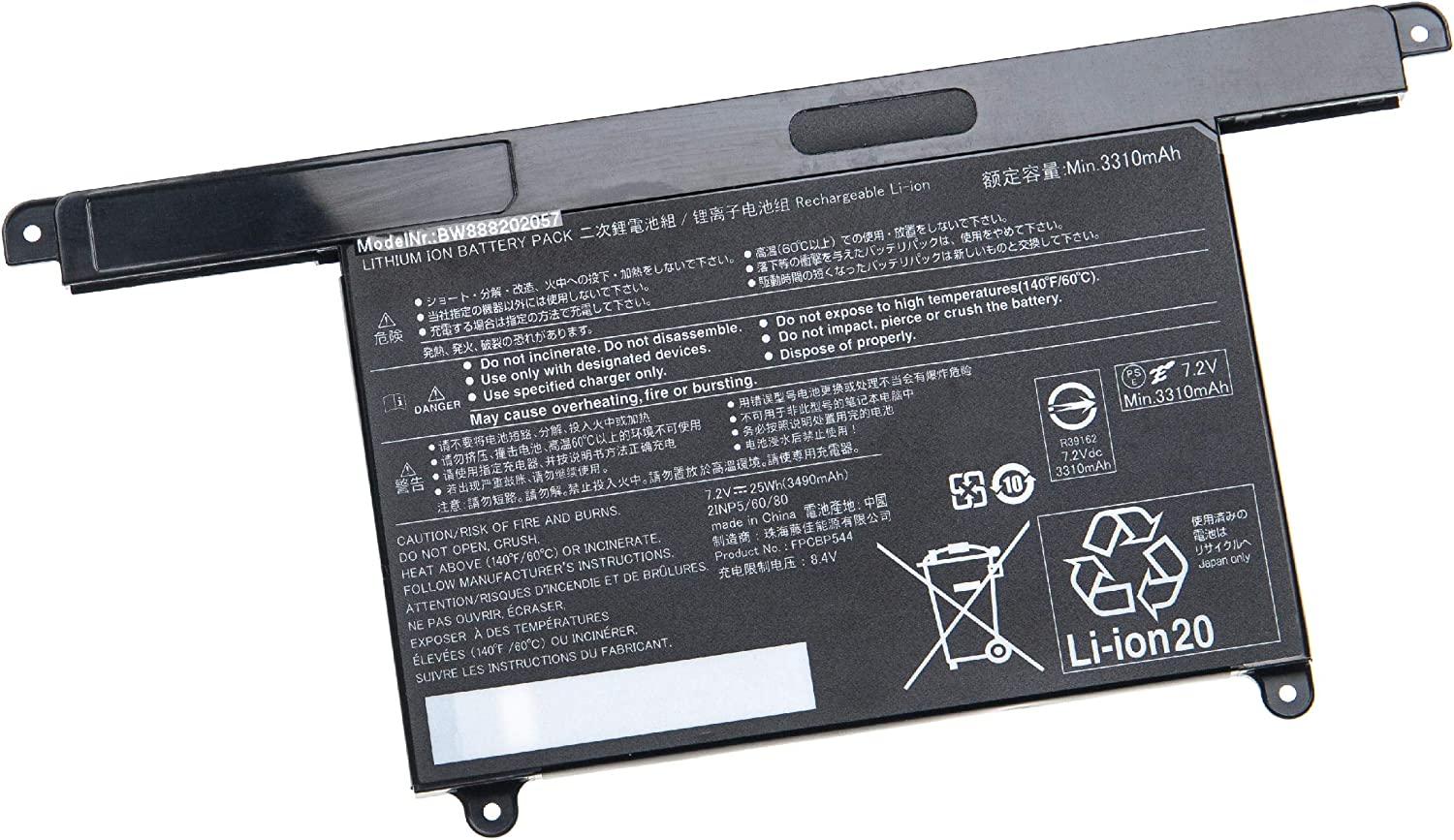 Original 3490mAh 25Wh 2-Cell Fujitsu CP749821-01 Battery