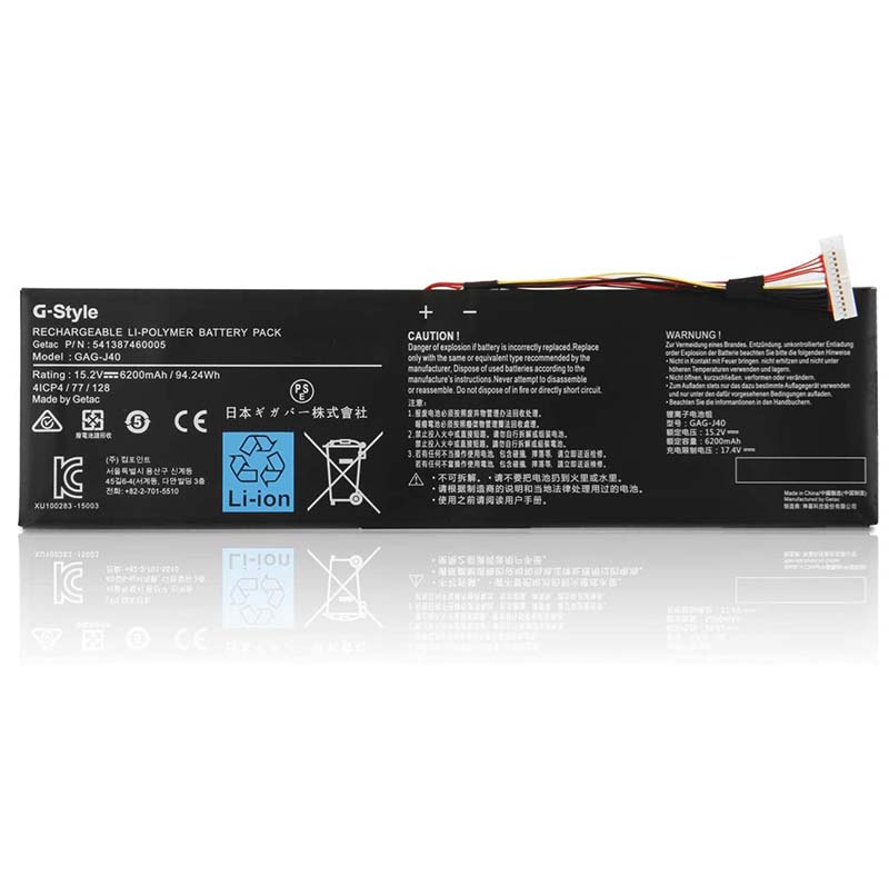 Original 6200mAh 94.24Wh 8 Cell Gigabyte Aero 15 Classic-SA-F74ADW Battery