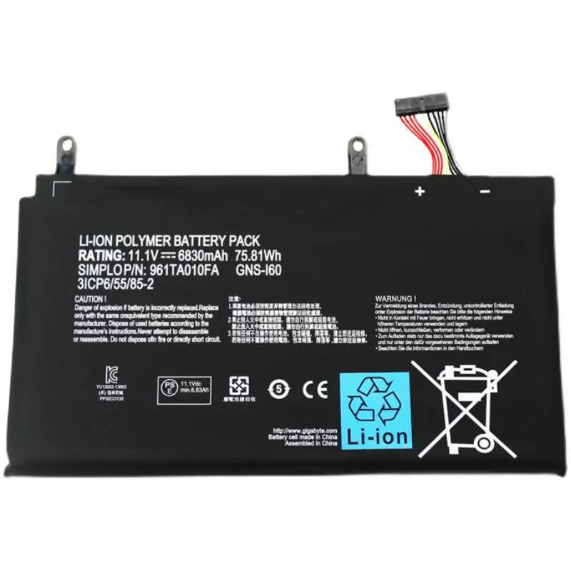 Original 6830mAh 75.81Wh 4-Cell Gateway 961TA010FA Battery