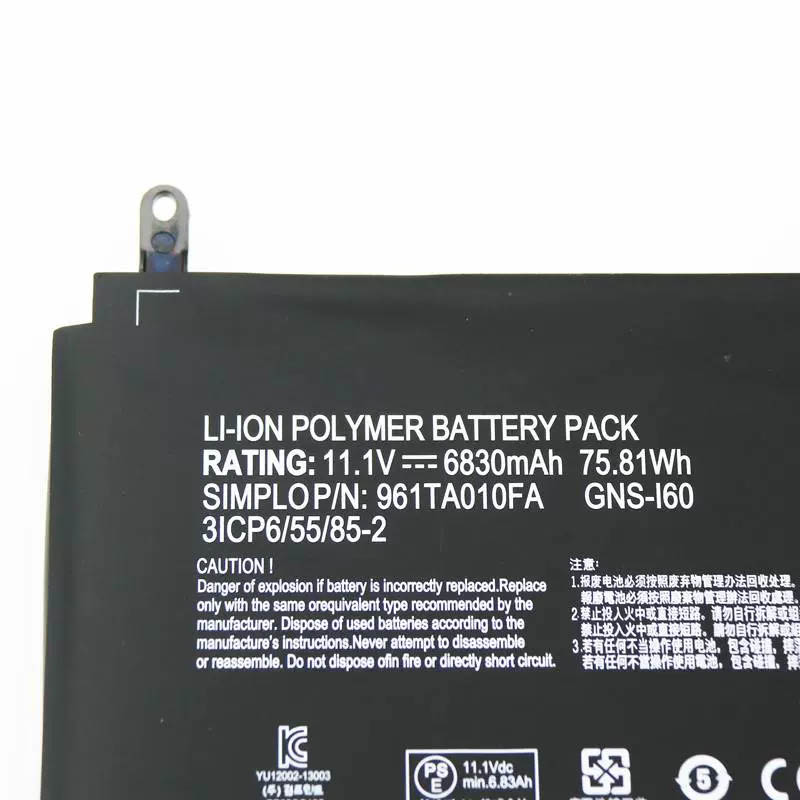 Original 6830mAh 75.81Wh 4-Cell Gateway 961TA010FA Battery