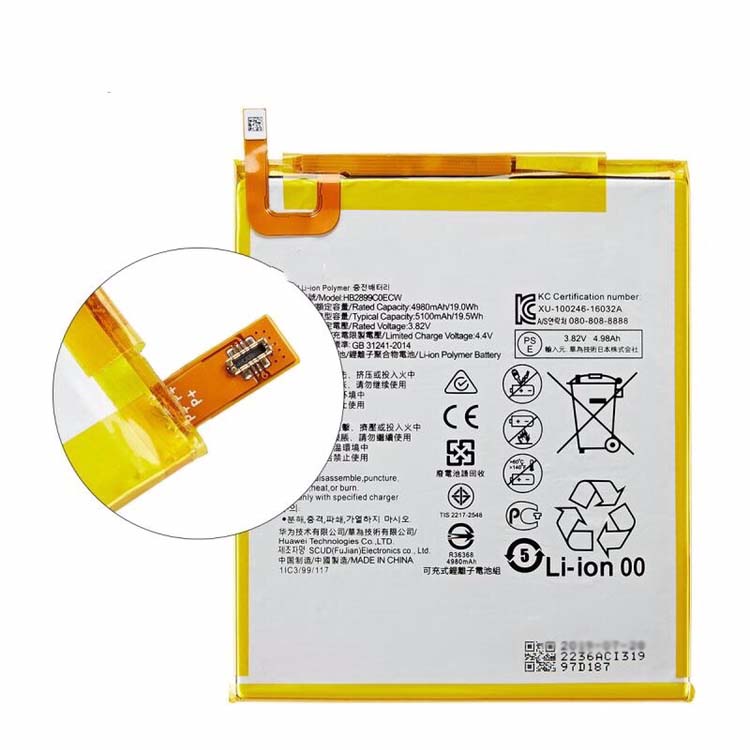 Original 4980mAh 19Wh Battery Huawei M3 BTV-W09