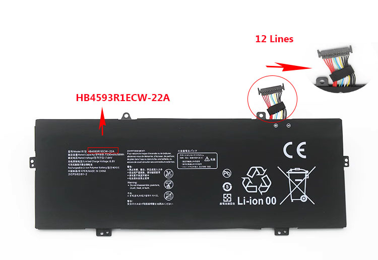 Original 7330mAh 56Wh 4-Cell Huawei HB4593R1ECW-22A Battery