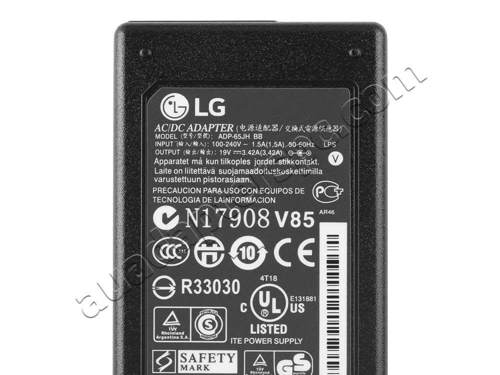 65W LG 19CNT42K-B 19CNV42K-B Adapter Charger + Free Cord