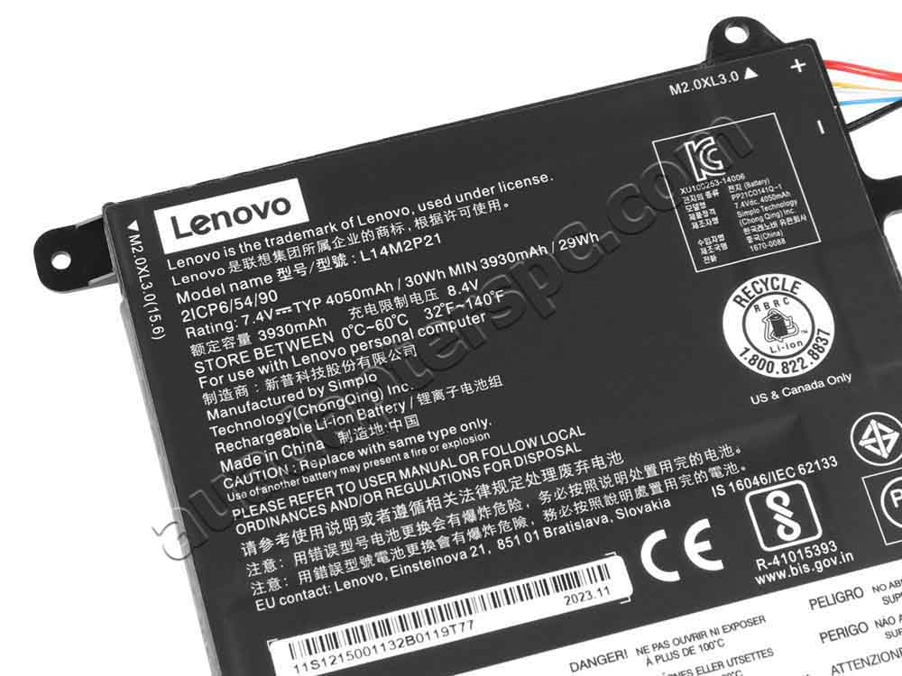 Original 4050mAh 30Wh 2-Cell Lenovo 5B10W67199 Battery