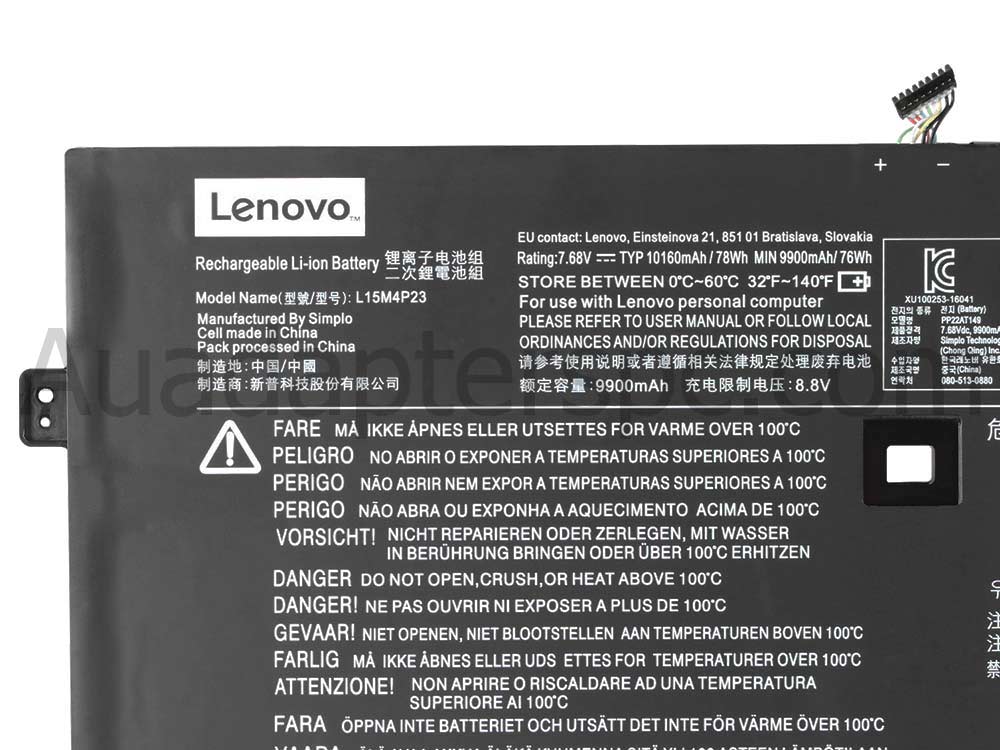 10160MAH 78WH 4-Cell Lenovo Yoga 910-13IKB 80VF009AMZ Battery