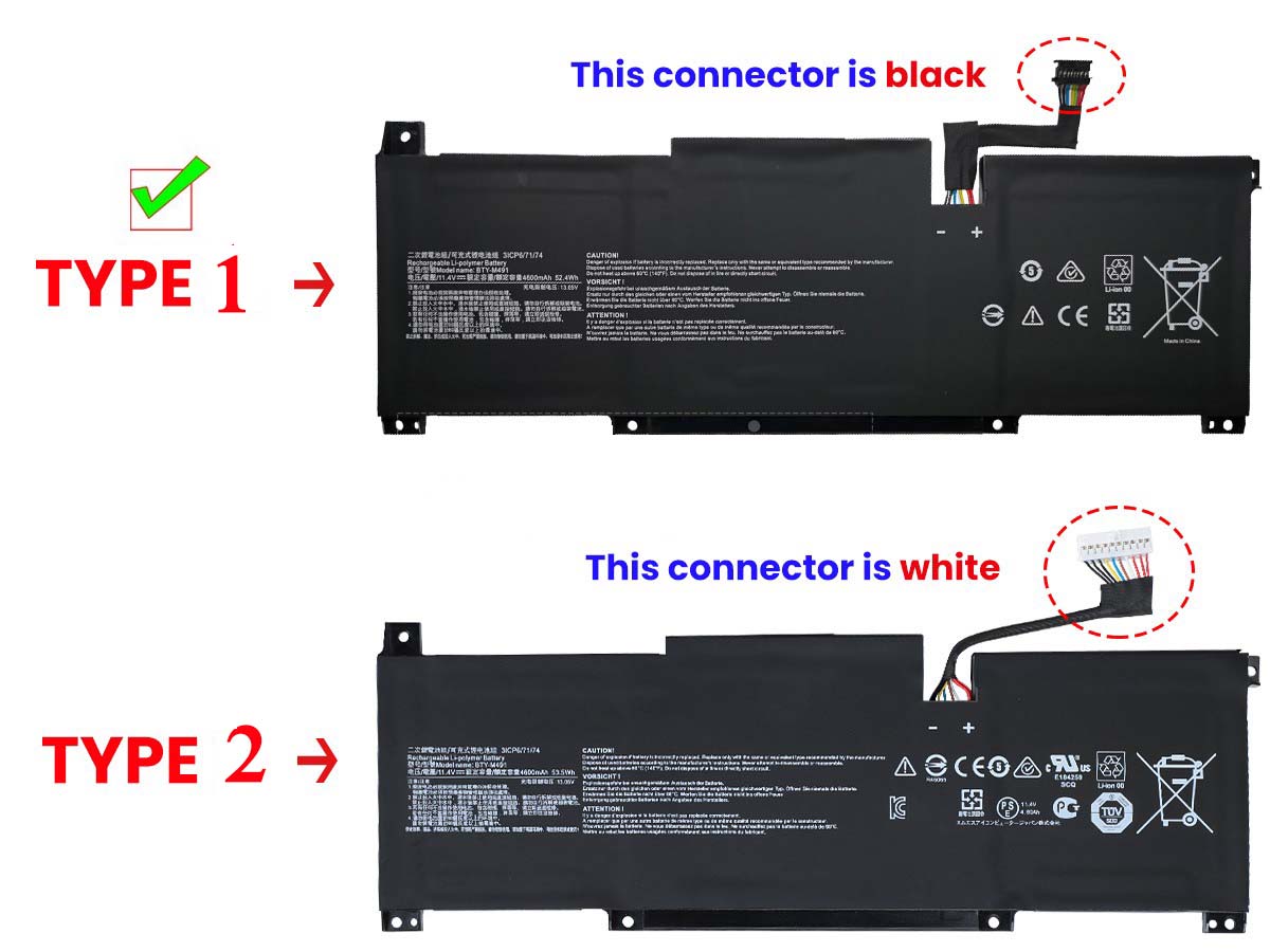 4600mAh 52.4Wh 3-Cell MSI Modern 15 A11SBL Battery