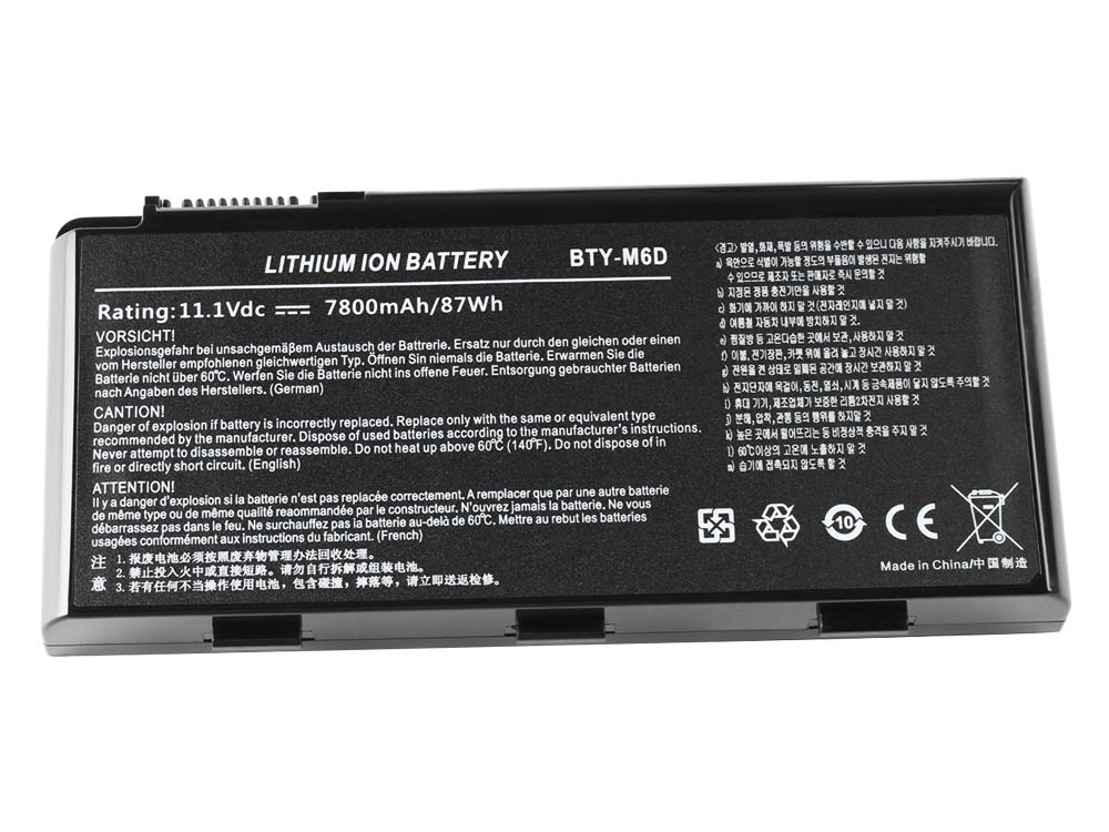 7800mAh 9 Cell Battery MSI WT60 2OK-881NL WT60 2OK-889US