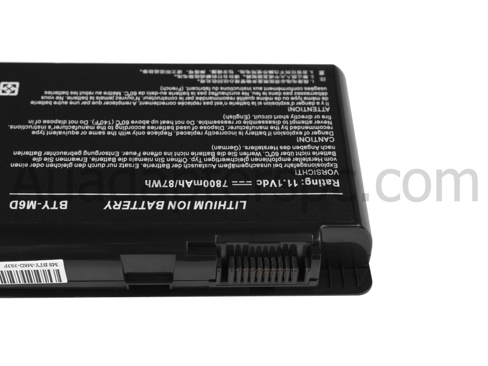 7800mAh 9 Cell Battery MSI WT60 2OK 3K WT60 2OK-615US