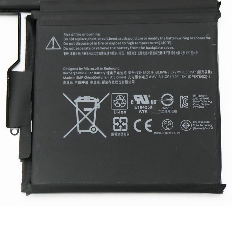 Original 8030mAh 60.8Wh 6-Cell Microsoft 93HTA001H Battery