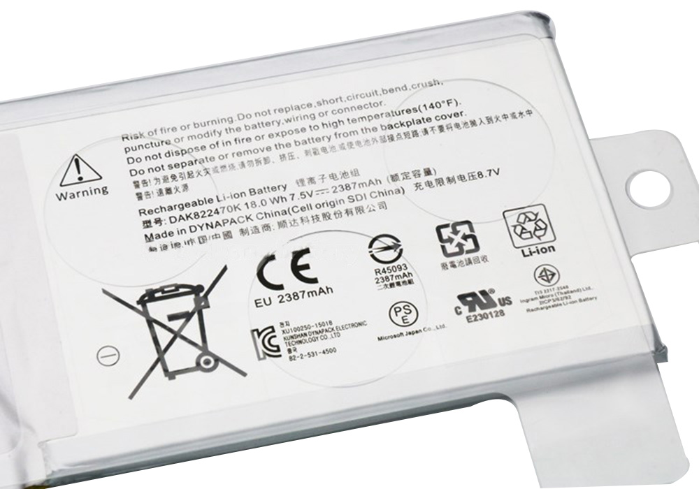 Original 2387mAh 18Wh 2-Cell Microsoft G3HTA045H Battery