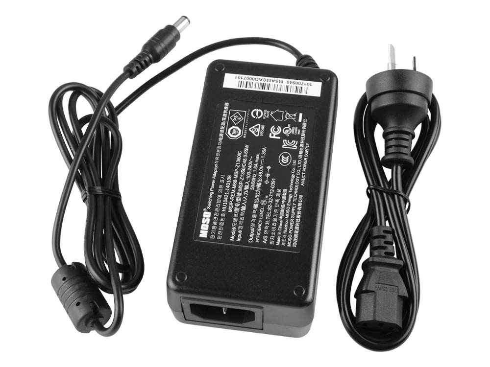 65W Hikvision DS-7604NI-E1/4P 4CH PoE NVR Adapter Charger + Cord