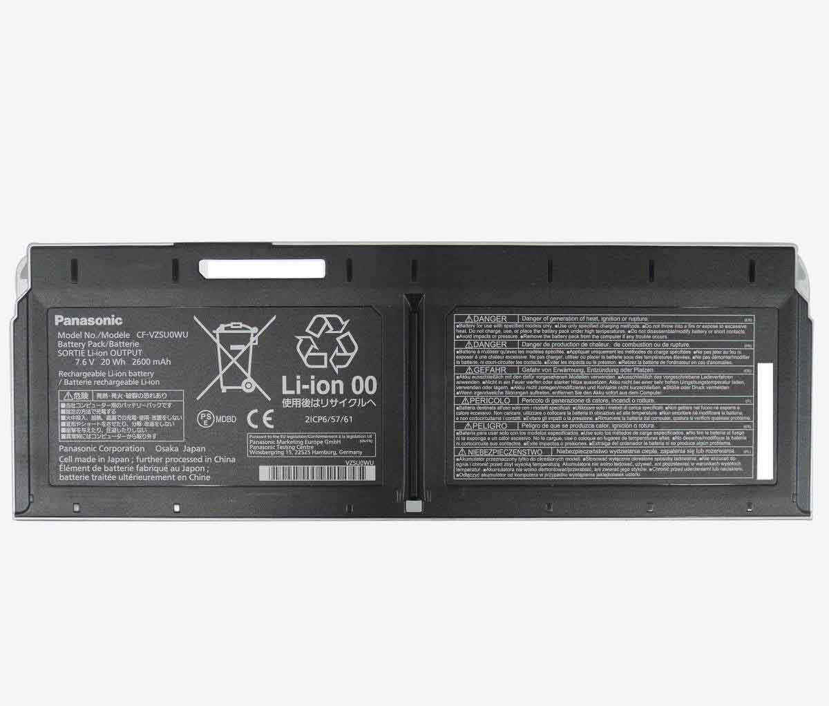 Original 2600mAh 20Wh 2-Cell Panasonic CF-VZSU0WU Battery