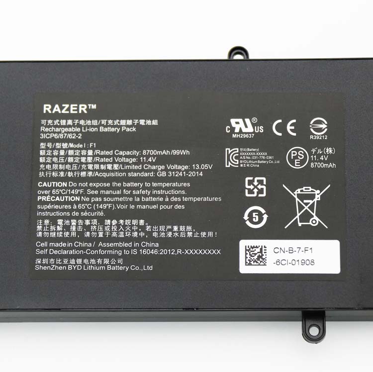 Original 8700mAh 99Wh Razer Blade Pro 17 2017 RZ09-01663 Battery