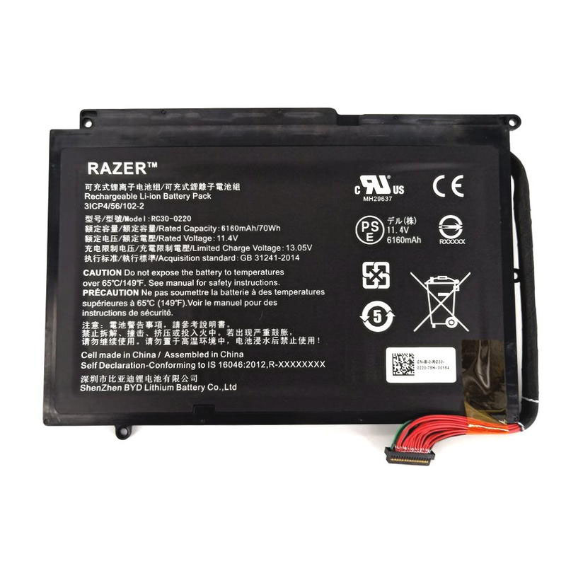 Original 6160mAh 70Wh 3-Cell Razer Blade Pro 17" (2017) RZ09-02202E75-R3C1 Battery