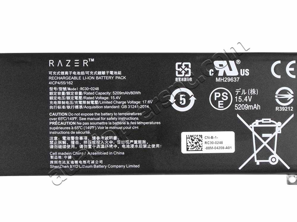 Original 5209mAh 80Wh 4-Cell Razer Blade 15 Advanced RZ09-0409CED3-R3U1 Battery