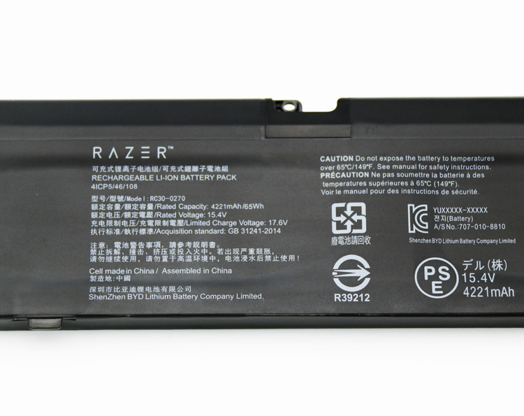 Original 4221mAh 65Wh Razer Blade 15 RZ09-03006G92-R3G1 Battery