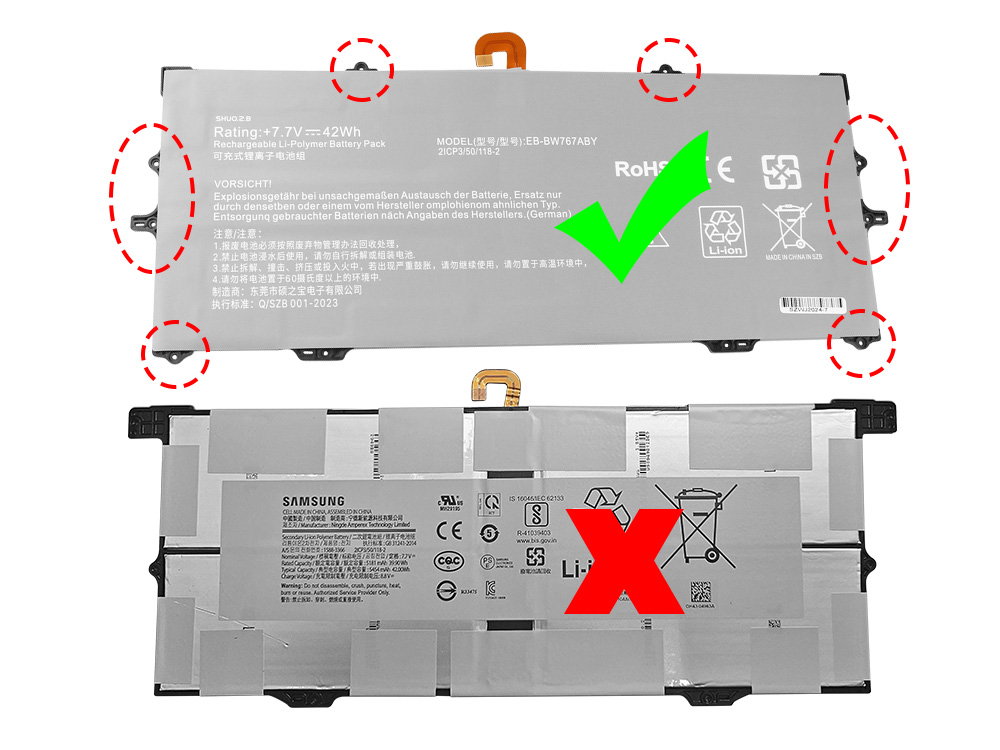 5454mAh 42Wh 2-Cell Samsung Galaxy NP767 Battery