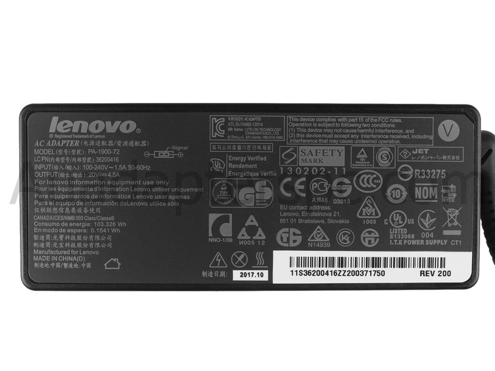 Original 90W Lenovo IdeaCentre AIO 3 24ALC6 F0G1 Adapter + Cord